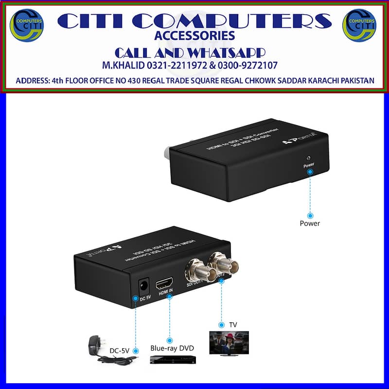 Portta HDMI to SDI + SDI Converter BNC SDI/HD-SDI/3G-SDI Signal Suppo 1