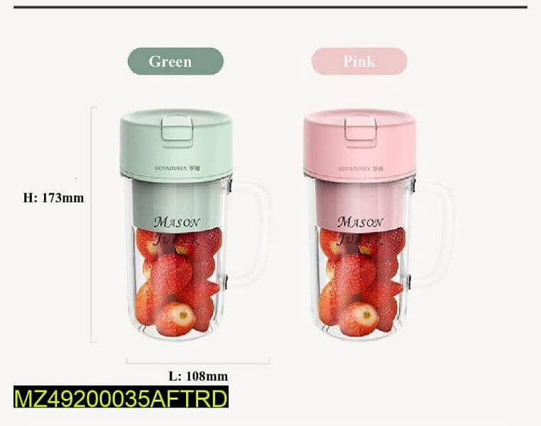 Portable Fruit Juicer with strow Rechargable (03145156658) 5