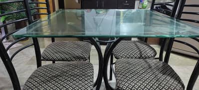 iron dining table with 4 chairs 0