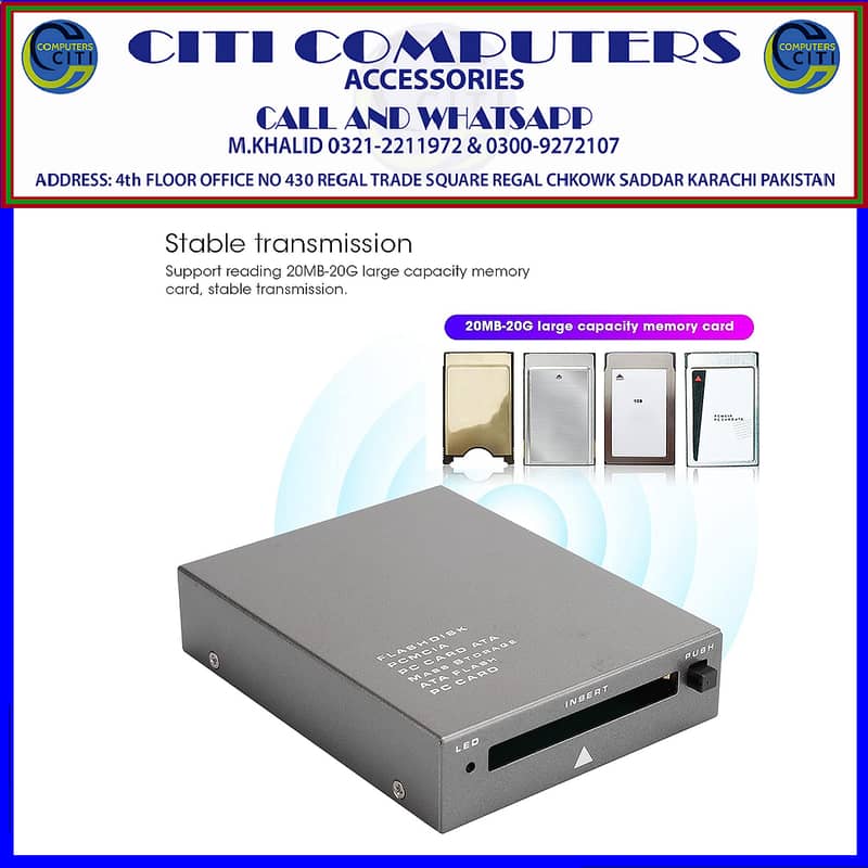 USB 2.0 PCMCIA Card Reader, USB2.0 Interface to PC Card ATA, PCMCIA, P 2