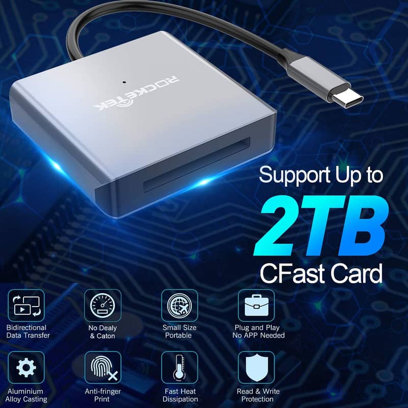 Rocketek CFast Card Reader USB 3.0 5 in 1 Card Reader,Rocketek CFast 3