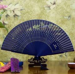 Chinese Hand-crafted Wooden Fan with Chinese Writing