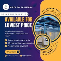 Solar installation available for Lowest price in all karachi