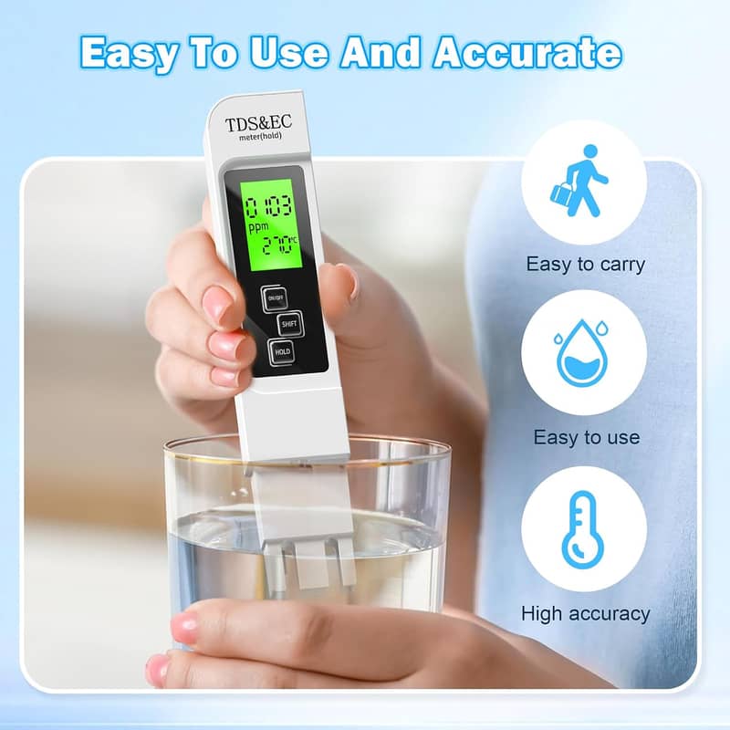 3 in 1 TDS Meter Digital Water Testing Kit Water Quality Tester Pen 1