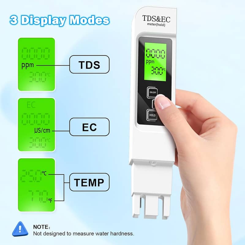 3 in 1 TDS Meter Digital Water Testing Kit Water Quality Tester Pen 3