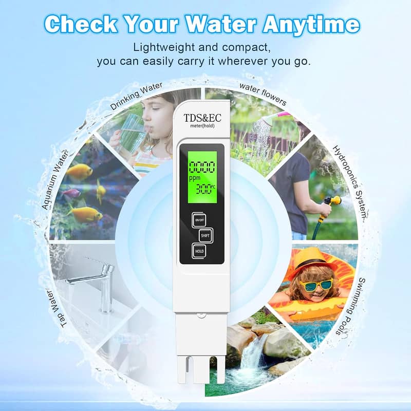 3 in 1 TDS Meter Digital Water Testing Kit Water Quality Tester Pen 4