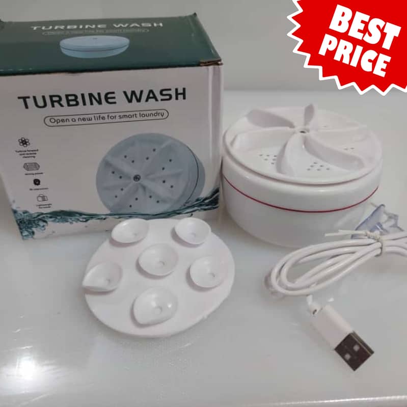 Mini Portable Washing Machine Ultrasonic Turbine Wash USB Dishwasher 0