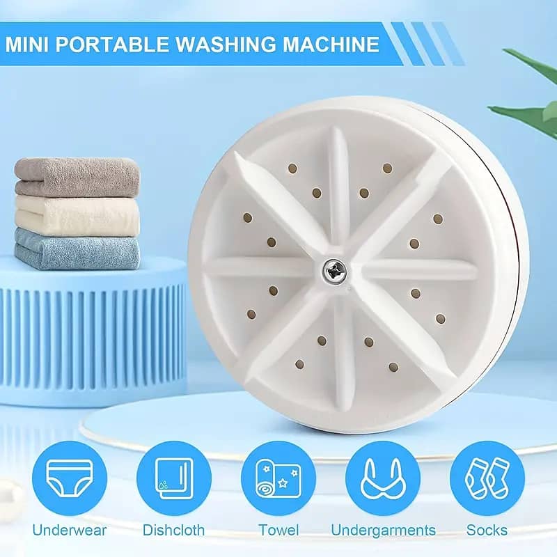 Mini Portable Washing Machine Ultrasonic Turbine Wash USB Dishwasher 3