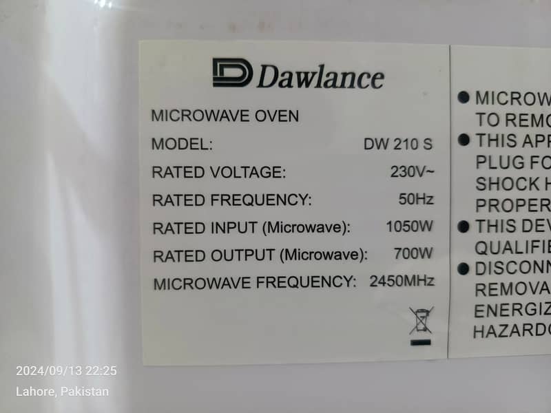 dawlacne microwave oven Dw 210 S   (0306=4462/443) awsum set 10