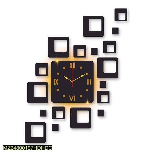 Butterfly and Square design Laminated wall clock with backlight 3