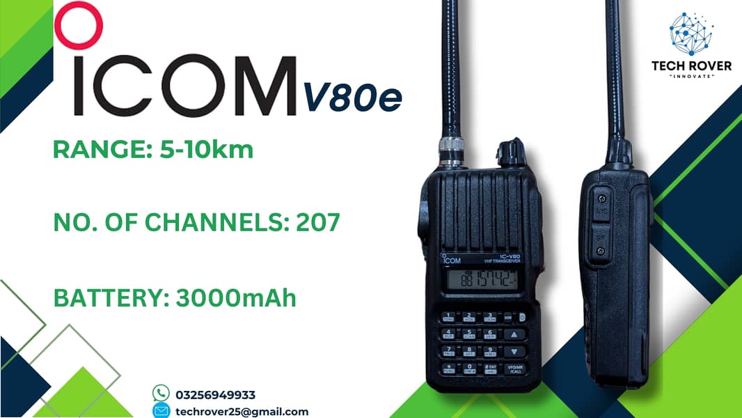 Walkie Talkie | Icom | V80e | Wireless | Two Way Radio 0