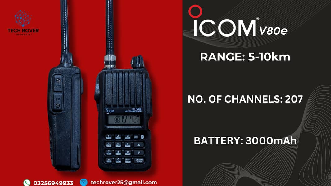 Walkie Talkie | Icom | V80e | Wireless | Two Way Radio 0