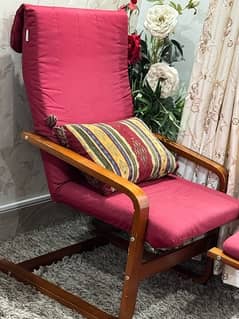 interwood chair with foot rest