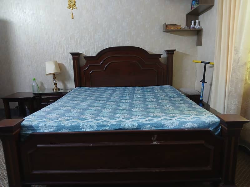 Bed Set\wooden bed\double bed+1 side table 2