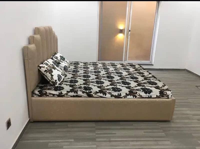 king size wooden bed with 02 side tables 2