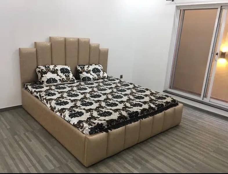 king size wooden bed with 02 side tables 3