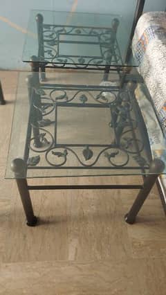 Rod iron Table set 10/10 condition with thick glass