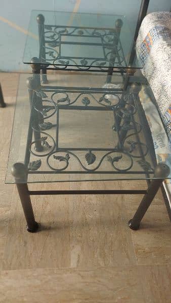 Rod iron Table set 10/10 condition with thick glass 0