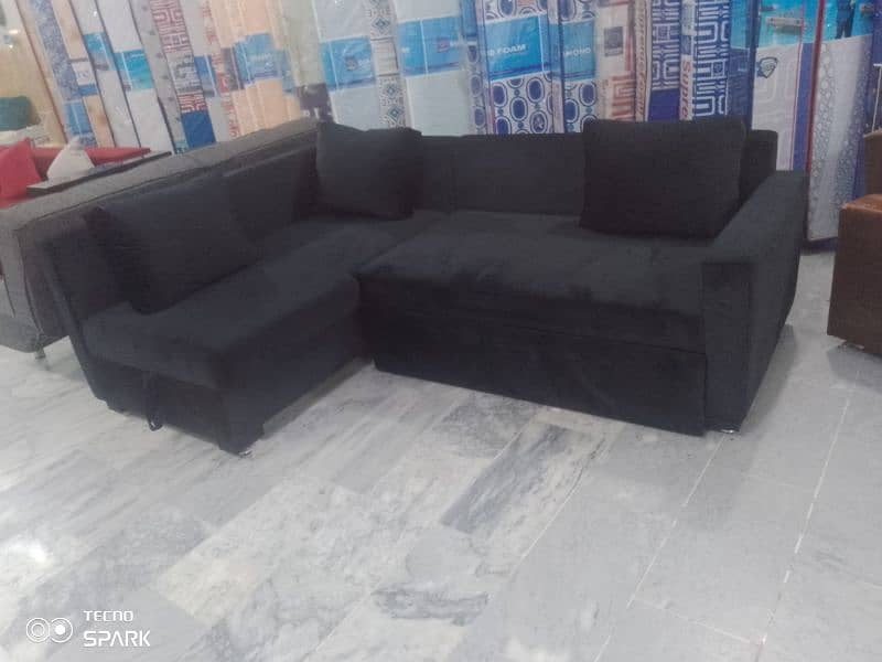 L shape sofa cum bed 0