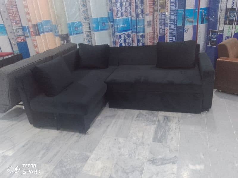 L shape sofa cum bed 1