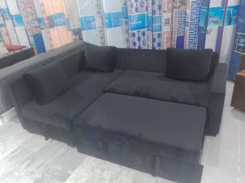 L shape sofa cum bed 3