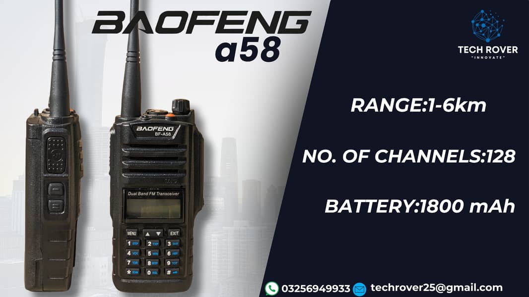 Walkie Talkie | Baofeng | A58 | Wireless | Two Way Radio 0