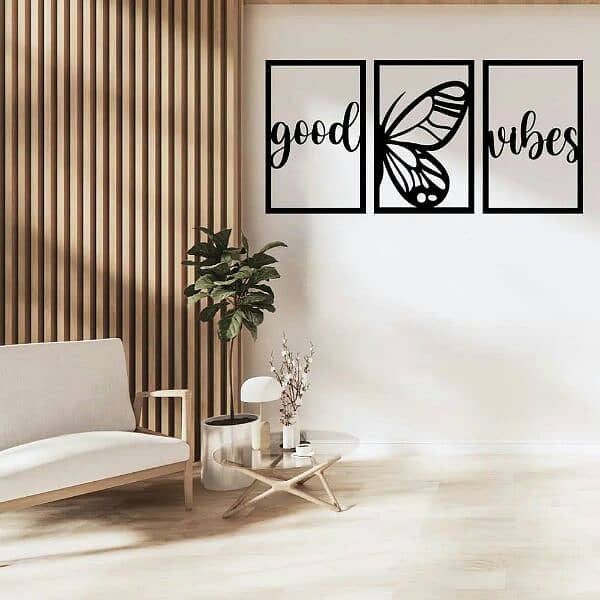 GOOD VIBES BUTTERFLY WALL ART CALLIGRAPHY 3