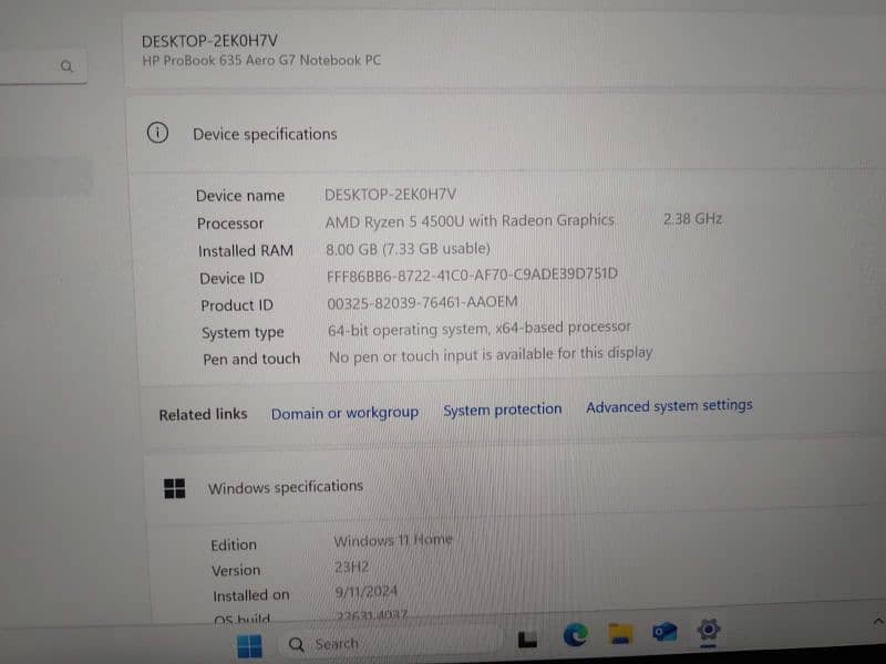 HP ProBook 635 Aero G7 Notebook PC argent money needed 2