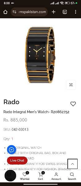 Rado Integral Men's Watch R20862752 mint condition available 3