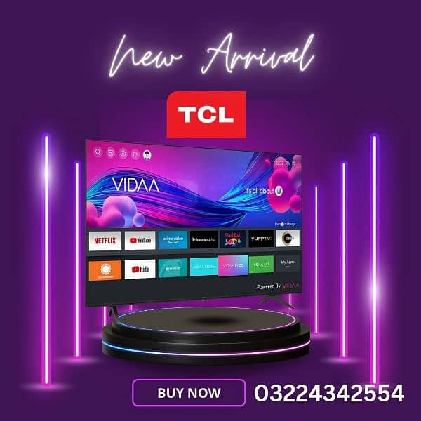 50% off tcl 48 inch led tv 4k smart Rs=42000/= 03224342554 0