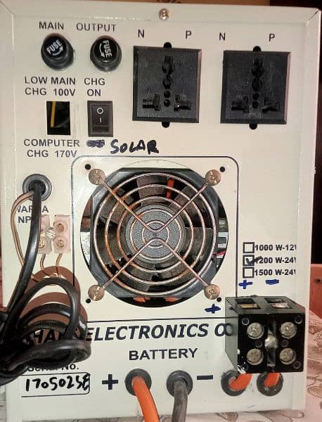 ups 1200 watt 24 volts with 1200 watt solar panel connection option 2