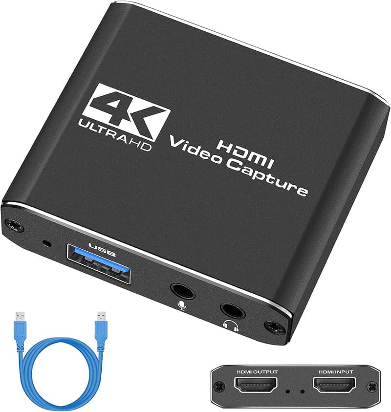 KSL Capture Card, Video Recording Card with Microphone, 4K HDMI Loop-O 4