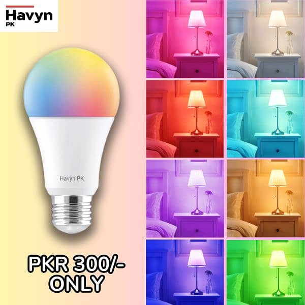 RGB Bulbs (7 colors & 9 modes) & Corner Lamps (16 M Colors) Havyn PK 1