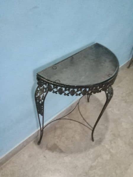 IRON CONSOLE TABLE COPPER GOLDEN EXCELLENT CONDITION 1