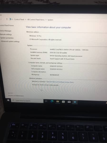 dell latitude 7300  touch  secreen8gb ram 256gb ssd 5