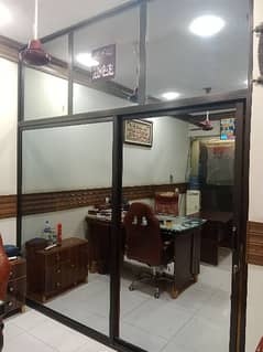 Office Partition Glass (8.8x9.5 ft) & 8mm Glass Panel