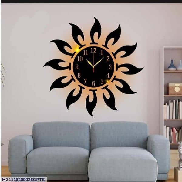 Sun wall clock with liGht 1