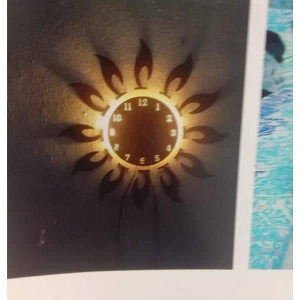 Sun wall clock with liGht 2