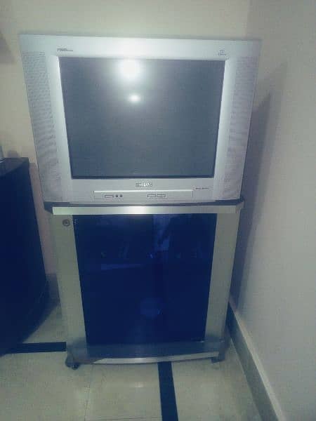 television with t. v trolly 0