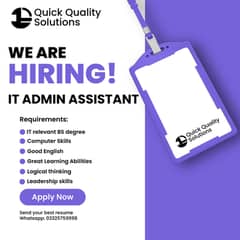 Full time Office Job - IT Admin Assistant Job - Night Shift