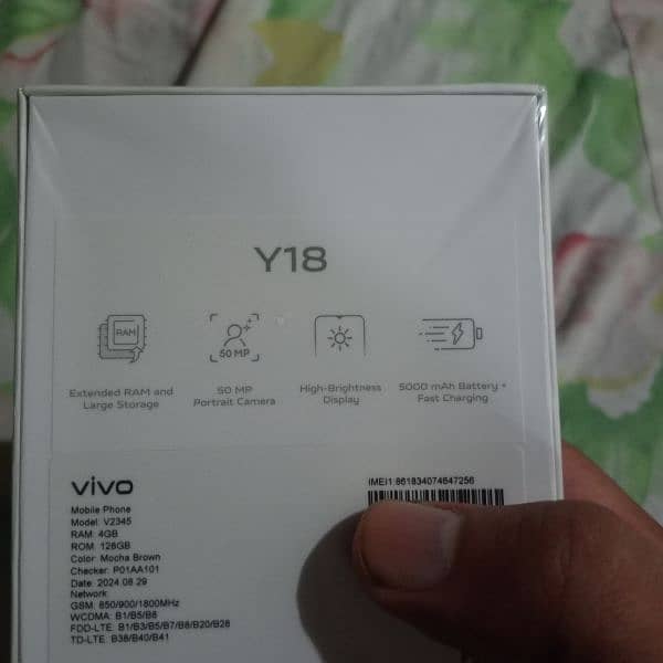 box pack non active vivo y18 4gb128 gb 2