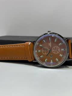 Men's leather strap watches