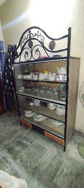 Stylish Crockery display iron cabinet & dressing table 1