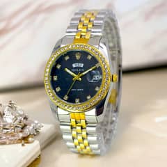 Luxury Stone With Date & Day Chain Wristwatch