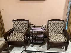 5 seater Sofa set , trolley and 1 setti sofa 0