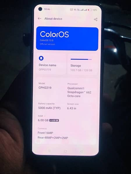 Oppo f19 complete box 6+6 128gb all ok no any fault panel shade 2