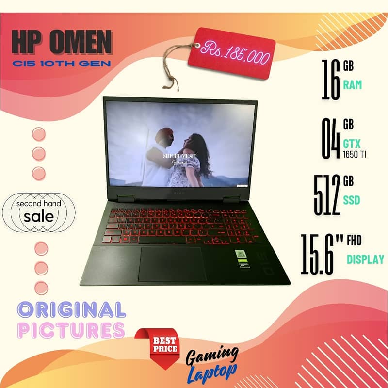 HP OMEN CI5 10th Generation Gaming Laptop With 4GB GTX 1650 TI 2