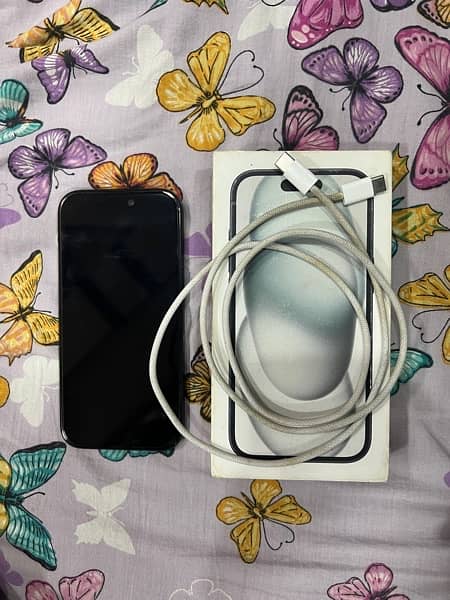 Iphone 15 Non PTA with box battery health 100% 3