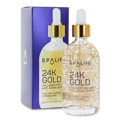 SpaLife Nourishing Anti-Aging 24k Gold & Collagen Serum, 3.7 oz.