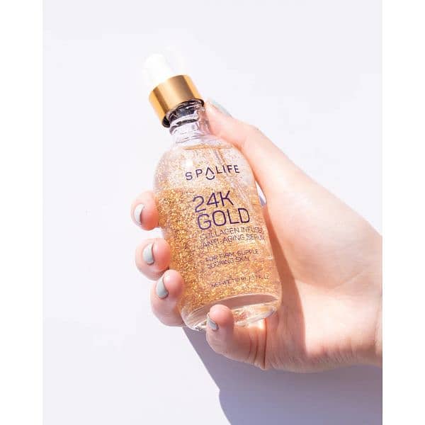 SpaLife Nourishing Anti-Aging 24k Gold & Collagen Serum, 3.7 oz. 2